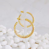 Pendientes de aro de perlas con clase para mujer