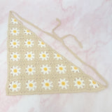 Bandana au crochet marguerite rétro