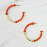 Pendientes de aro de bambú recubiertos de color
