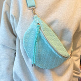 Embossed-Daisy-Blossom-Belt-Sling-Bag