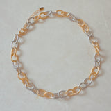 Every Two Links Gold And Silver Chain Necklace