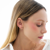 Fiore Bow Pavé Stud Earrings - Moissanite & Gold Plated Sterling Silver