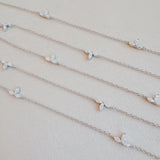 Marquise Moissanite Station Necklace - Gold Plated Sterling Silver