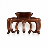 French Modern Acetate Claw Clip in espresso tortoiseshell, large hold, front view