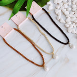 Collier de perles baroques en corde de satin