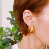 Boucles d'oreilles à tige en forme de larme creuse
