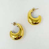 Crescent Halo Golden Hoop Earrings