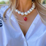 Collier de boules de couleur, fruits sucrés, joli collier