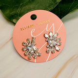 Aretes con joya con costra brillante
