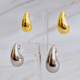 Boucles d'oreilles à tige en forme de larme creuse