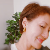 Boucles d'oreilles à tige en forme de larme creuse
