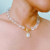 Clear Crystal Ball Chain Necklace
