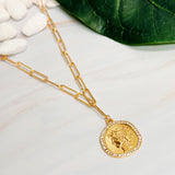 Collar de cadena con eslabones de monedas Glam Edge