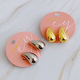Boucles d'oreilles à tige en forme de larme creuse