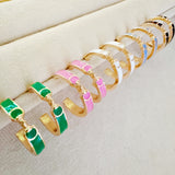 Derby Horse Bit Color Hoop Earrings - Slim & Sleek