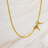 Herringbone Chain Bow Necklace