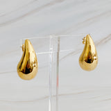 Boucles d'oreilles à tige en forme de larme creuse