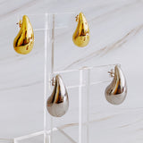 Boucles d'oreilles à tige en forme de larme creuse