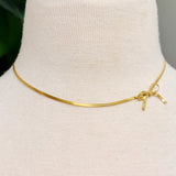 Herringbone Chain Bow Necklace