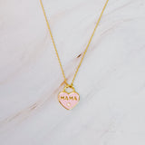 Collier Maman Médaillon Pastel