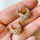 Pendientes de aro con clase de punto brillante