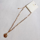Collar de cadena con eslabones de monedas Glam Edge