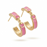 Derby Horse Bit Color Hoop Earrings - Slim & Sleek