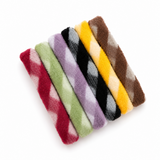 Set of colorful hair scrunchies on a white background