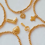 Golden Ball Single Charm Stretch Bracelet