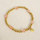 Golden Beads Stone Stretch Bracelet