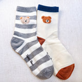 Adorable set of two socks featuring cheerful bear graphics and playful text—adding a fun and cozy vibe to any casual outfit.