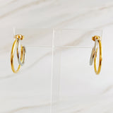 Pendientes de aro Uptown de dos tonos