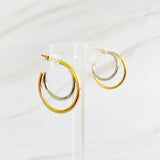 Pendientes de aro Uptown de dos tonos