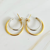 Pendientes de aro Uptown de dos tonos
