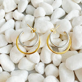 Pendientes de aro Uptown de dos tonos