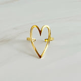 Anillo encantador de corazón abierto