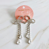 Crystal Bow Drop Earrings