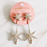 Pendientes llamativos con forma de estrella doble