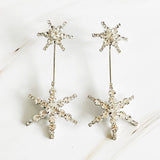 Pendientes llamativos con forma de estrella doble