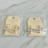 Pendientes colgantes con cruz de perlas