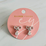 Sparkly Bow Teardrop Earrings