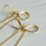 Long Drop Bow Earrings
