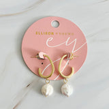 Boucles d'oreilles créoles en or et perles pendantes