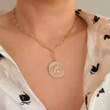 Collar de cadena con eslabones de monedas Glam Edge