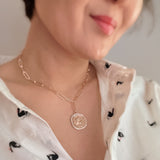 Collar de cadena con eslabones de monedas Glam Edge