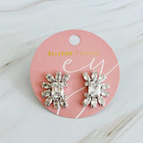 Aretes con joya con costra brillante