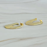 Pendientes de aro artísticos dorados pulidos