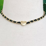 Gargantilla con cadena de corazón vanguardista