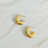 Golden Object Oval Hoop Earrings