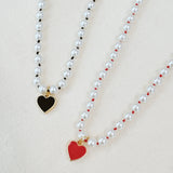 Silky Thread Heart Charm Necklace